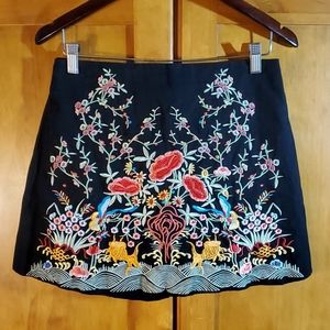 Embroidered Black Zara mini skirt